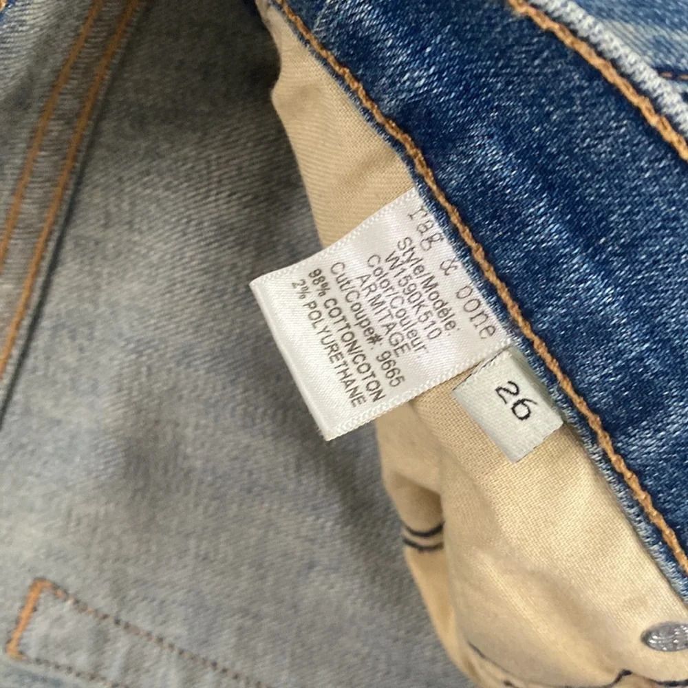 rag & bone Women's the Dre Armitage Acid Wash Mid Rise Denim Jeans Distressed 26 - Picture 4 of 7